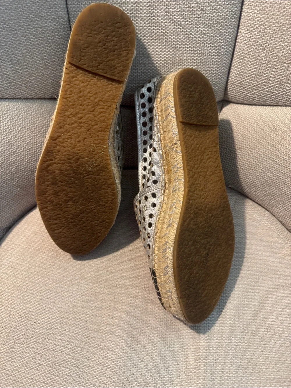Loeffler Randall Mara champagne Perforated Slip-On Espadrille - Size 9